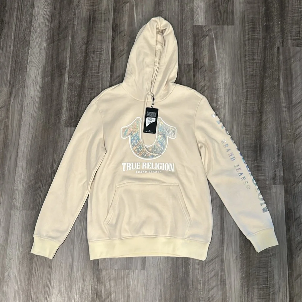 True Religion Foil Metallic Arch Hoodie - Small